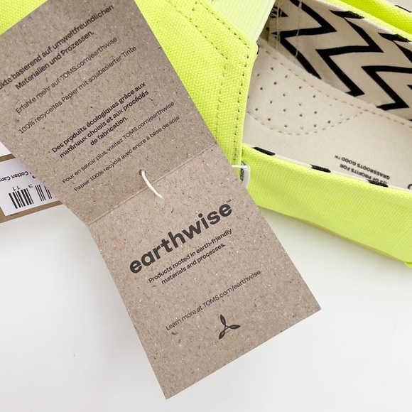 NEW Toms Women's Alpargata Heritage Canvas Cotton Slip On Shoes Neon Yellow 8 - Picture 5 of 8